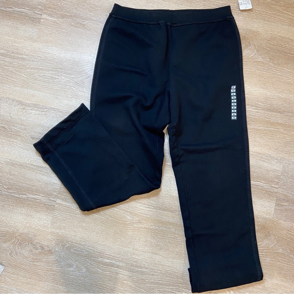 NWT Black sweatpants Wide Straight Leg Elastic Waist. Athletic Joggers. Size XL